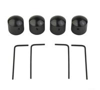 MeevrgR Lot de 4 boutons moletés bombés pour basse et guitare | Boutons de contrôle du volume pour tiges cannelées et solides de 6 mm (noir)