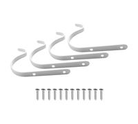 MeevrgR Lot de 4 crochets en fer à suspendre au mur - 4 pièces en métal et bois - Convient pour le salon et l'extérieur ou tout ce que vous avez besoin d'accrocher (blanc)