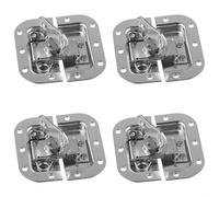 MeevrgR Lot de 4 loquets papillon encastrés pour valises de vol, équipement photographique, fermeture de sécurité en métal argenté pour microphone et boîtes multifonctions, 82 x 77 mm