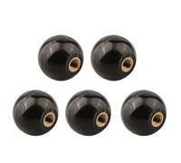 MeevrgR Lot de 5 boutons de levier boule en bakélite noire avec écrou en cuivre, M5 x 20 mm