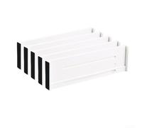 MeevrgR Lot de 5 séparateurs de tiroir extensibles en plastique blanc - Réglable de 27 à 65 cm pour vêtements, ustensiles de cuisine, cosmétiques et médicaments