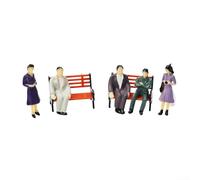 MeevrgR Lot de 50 figurines de train peintes à l'échelle 1:87, personnes assises debout avec 8 bancs de plate-forme ferroviaire, pour modélisme ferroviaire, paysage, accessoires de construction