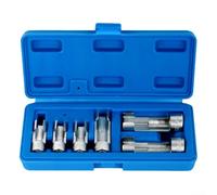 MeevrgR Lot de 6 clés à écrou évasées - 10/11/12/14/17/19 mm - Clés à ligne pour tuyaux de frein, carburant, huile, acier au chrome vanadium avec mâchoires rainurées, étui bleu