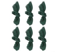 MeevrgR Lot de 6 serviettes de table en coton avec pompons tirées à la main pour Noël, Action de grâce, mariage - Lavables pour la maison - 42 x 42 cm - Vert