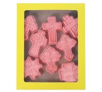MeevrgR Lot de 8 moules à biscuits en forme de croix de Pâques en polypropylène pour la cuisson et la décoration, formes multiples pour la cuisine