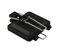 MeevrgR Machine à sandwich de camping avec face antiadhésive et poignée pliable pour une cuisson facile, design compact pour les voyages en camping, alliage d'aluminium noir et acier inoxydable