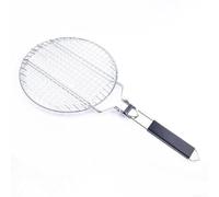 MeevrgR Panier de barbecue en acier inoxydable - Grille ronde verrouillable de 55 cm avec poignée amovible