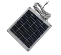 MeevrgR Panneau solaire polycristallin 5 W 12 V avec câble de type C - Panneau de charge extérieur 193 × 173 mm pour caméras de sécurité, comprend 2 mousquetons