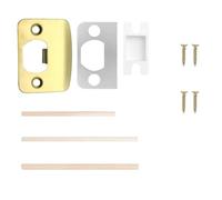 MeevrgR Plaque de verrouillage de porte avec cale d'espacement - Verrou de porte en plastique et bois - Convient pour la maison en quelques étapes simples - Variété de couleurs disponibles en argent