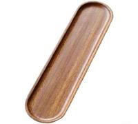 MeevrgR Plateau à thé minimaliste en bois de noyer marron foncé style chinois accessoire de cérémonie du thé rectangulaire lisse pour surface finition naturelle pour la maison pour hôtel 40 x 10 cm