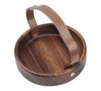 MeevrgR Plateau de service en bois de noyer massif de style chinois pour thé, collations, pâtisseries et fruits, poignées ergonomiques pour un transport facile, couleur caramel ou châtaignier (B)
