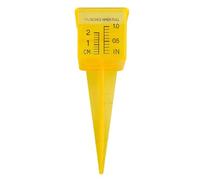 MeevrgR Pluviomètre d'arrosage de 3,8 cm pour pelouse et jardin - Boîtier en plastique transparent avec grande impression numérique - Matériau PP - Jaune - 12,5 x 4,8 cm - Peut contenir jusqu'à 3,8 cm