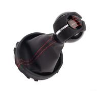 MeevrgR Pommeau de levier de vitesse en cuir rouge pour MINI F54 F55 F56 F57 F60 - Tige de 19 mm, base noire, mise à niveau intérieure sportive pour Clubman Countryman Hatch Convertible
