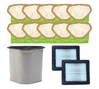 MeevrgR Pour aspirateur Proteam pour Super For Coach Pro 6 / ProVac FS 6 / GoFree for Flex Pro II - Kit d'entretien de 13 pièces : sacs triangulaires en papier de 6 litres, sac en tissu et filtres