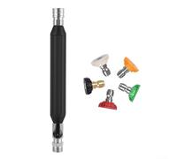 MeevrgR Pulvérisateur haute pression avec 5 buses - Acier inoxydable Quick Connect M22-14 Pistolet de lavage de voiture, pour nettoyage domestique et automobile (Noir)