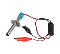 MeevrgR RC Glow Allumeur 6 V-24 V Version améliorée avec voyant lumineux pour voitures Nitro, bateaux, convient pour traxxas, redcat, hpi, Kyosho corps en métal (bleu)