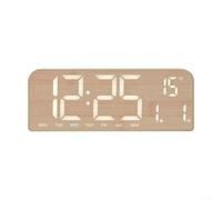MeevrgR Réveil LED avec grand écran, horloge numérique murale ou de table, affichage de la date pour la température du jour, 5 couleurs de lumière ambiante, luminosité réglable, jaune (A)