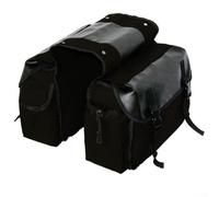 MeevrgR Sacoche de vélo vintage - 40 x 30 x 20 cm - Toile et cuir résistant à l'eau - Plusieurs poches (noir)