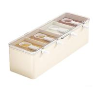 MeevrgR Serveur de buffet froid avec noyau de glace - Panier à condiments à 5 compartiments pour garnitures de salades - Plateau de garniture réfrigéré en plastique pour événements de restauration