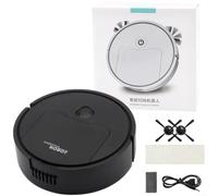 MeevrgR Smart for Mini Robot Aspirateur 3 en 1 Balai Alimenté par USB Compact 6 cm Design Fin Faible Bruit Chemin aléatoire pour la maison sols durs Noir ou Blanc