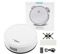 MeevrgR Smart pour mini aspirateur robot 3 en 1 alimenté par USB compact 6 cm design fin faible bruit chemin aléatoire pour sols durs ménagers noir ou blanc (blanc)