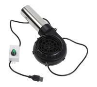 MeevrgR Souffleur de barbecue portable USB à vitesse réglable en plastique et bois adapté pour l'extérieur pour économiser du temps et des efforts et des foyers (vitesse réglable)