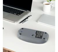 MeevrgR Souris sans fil rechargeable élégante avec fonction muet et esthétique transparente, idéale pour les tâches de bureau ou les jeux occasionnels (gris)
