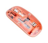 MeevrgR Souris sans fil rechargeable élégante avec fonction muet et esthétique transparente, idéale pour les tâches de bureau ou les jeux occasionnels (orange)