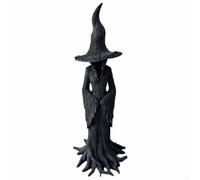 MeevrgR Statue de sorcière enracinée - Figurine gothique en résine (20 cm/30 cm), pièce maîtresse d'autel d'Halloween, texture écorce peinte à la main, édition collector (petit)