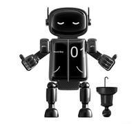MeevrgR Support de téléphone portable innovant en forme de robot amusant, équipé d'un système de verrouillage par gravité fiable pour plus de sécurité (noir)
