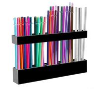 MeevrgR Support mural en acrylique pour paille et couverts, organiseur de cuisine réglable pour rangement d'ustensiles, solution d'économie d'espace (noir)