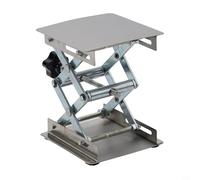 MeevrgR Table élévatrice manuelle en acier inoxydable | Hauteur réglable pour le travail du bois et l'utilisation en laboratoire | Plate-forme élévatrice compacte à ciseaux