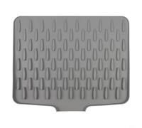 MeevrgR Tapis d'évacuation de cuisine en silicone 40 x 32,5 cm | Design incliné pour le contrôle de l'eau et la protection du plan de travail (gris)