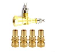 MeevrgR TPMS Valve Stem Tee Adapter - Metal 8V1 T-Fitting avec 4 Noyaux de Valve de Rechange pour Voitures Motos SUV Camions (A)