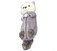 MeevrgR Trousse à stylos en peluche pour soulager le stress - En forme d'animal mignon - Pour le bureau - Fournitures d'examen - Gris - 27 x 12 cm