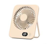 MeevrgR Ventilateur de bureau portable avec rotation à 180 degrés et cinq vitesses réglables pour toutes les occasions (beige)