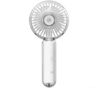 MeevrgR Ventilateur portatif USB avec lumière LED - Ventilateur de poche turbo rechargeable pour voyage en plein air - Moteur silencieux sans balais à 3 vitesses - Noir (blanc)