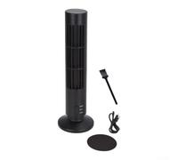 MeevrgR Ventilateur tour sans pales alimenté par USB pour la maison et le bureau - Circulateur d'air silencieux avec télécommande sans danger pour enfants et animaux domestiques 34,5 cm (noir)
