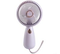MeevrgR Ventilateur USB portable - 3 vitesses - Moteur sans balais - Lumière LED bleue - Rechargeable - Compact - 16 cm - Violet/rose nude / blanc/vert - Pour voyage, bureau, extérieur (violet)