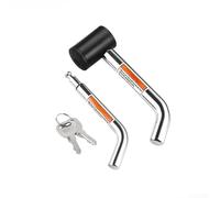 MeevrgR Verrou d'attelage de remorque - Tige de 5/8" en acier carbone avec placage chromé, tête rotative à 360°, comprend 2 serrures et 4 clés pour remorques, camping-cars, attelages de camion