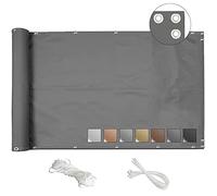 MEEYI Brise Vue occultant 130x100cm Brise Vue Jardin Exterieur Brise Vue pour Balcon Bambou Balcon écran Couverture paravent de Balcon résistant aux déchirures pour Jardin avec Attaches de câble-Gris