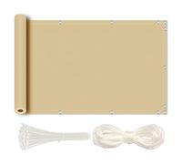 MEEYI Brise-Vue pour Balcon 110x600cm Brise Vue Toile Jardin occultant terrasse Imperméable Anti-UV Résistant au Vent pour Balcon Pare-Soleil Jardin Extérieur avec Attaches de Câble Sable