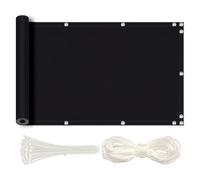 MEEYI Brise Vue pour Balcon 60x800cm Brise Vue Toile Jardin occultant terrasse Imperméable Anti-UV Résistant au Vent pour Balcon Pare-Soleil Jardin Extérieur avec Attaches de Câble Noir