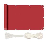 MEEYI Brise-Vue pour Balcon 90x600cm Brise Vue Toile Jardin occultant terrasse Imperméable Anti-UV Résistant au Vent pour Balcon Pare-Soleil Jardin Extérieur avec Attaches de Câble Rouge