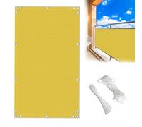 MEEYI Pare Vue Jardin Exterieur 0.6x1m, LatéRal Pare-Soleil Brise-Vue Résistant à l'eau Pare-Soleil Angle Droit avec Attaches de câble et Cordons, Jaune