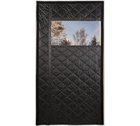 MEEYI Rideau de Porte Isolant Thermique Isolation Porte 160x190cm, Rideau Aimante Occultant Languettes Adhésives Plus Larges Rideau Thermique Occultant Enfant pour Portes de Chambre, Noir