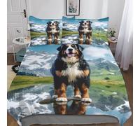 MEFESE Bouvier Bernois Suisse 3 Pièces Bedding Housse De Couette avec Taie D'oreillerParure De Lit Personne Ensembles De Housses De Couette en Microfibre Brossée Douce King（220x240cm）