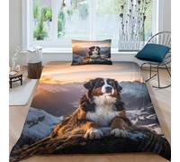 MEFESE Bouvier Bernois Suisse Qualité Supérieure 2 Pièces Parure Lit De avec Housse De Couette Imprimée 3D Microfibre, Convient Aux Enfants Et Aux Jeunes Adultes Entretien Facile Single(135x200cm)