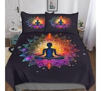 MEFESE Chakra Unique en Son Genre,3 Pièces Parure De Lit Enfant Adultes,100% Microfibre,Comprend Bohème Zen Spirituel Housse De Couette&taies D'orieller-Convient Aux Lits Bedding King（220x240cm）