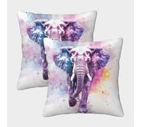 MEFESE Elephant Housse Coussins Lot De 2 Décoration Taie d'oreiller Fermeture Éclair Invisible Housse De Coussin pour Chambre, Canapé, Chaise Taies d'oreiller 45x45cm